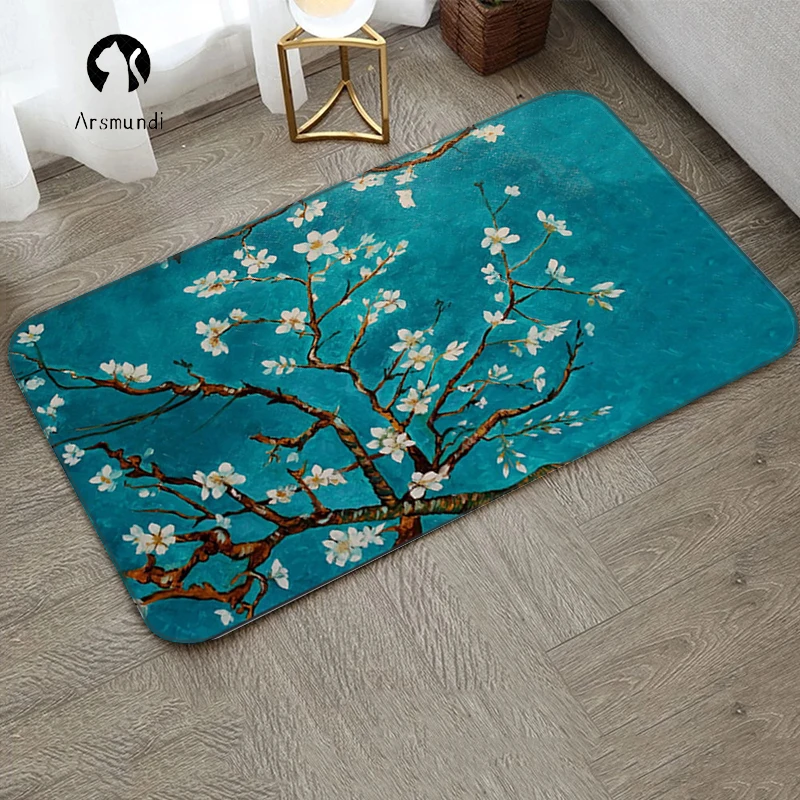 

Ретро деревенский кухонный Коврик для прихожей на полу абстрактный цветок мотоциклетный коврик Смешные коврики для входной двери нордичес...