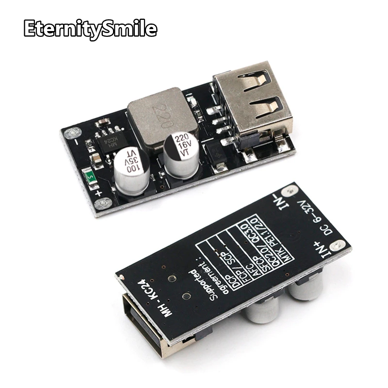 USB QC3.0 QC2.0 DC-DC понижающий преобразователь зарядный модуль 6-32 в 9 12 В 24 для быстрой