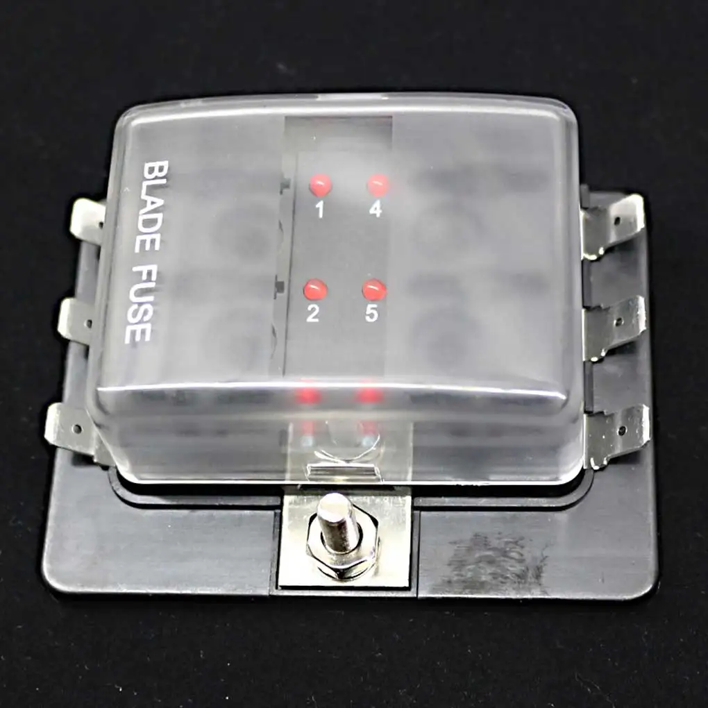 

Блок предохранителей для автомобиля, лодки, яхты, 6-полосный 1-в-6-выход, панель распределения питания для автомобильной фары, панель предохра...