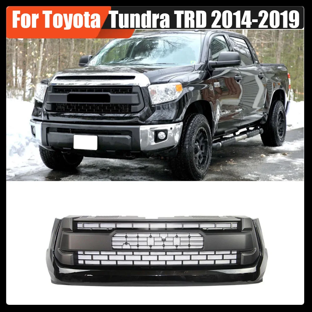 

Offroad Upgrade Auto Parts Car ABS High Quality Front Grille Led Racing Grills Bumper Mesh For Toyota Tundra TRD 2014-2019