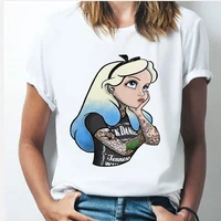 disney girls cute cartoon tops tee punk princess graphic printed women t shirt female summer new fashion short sleeve tshirts