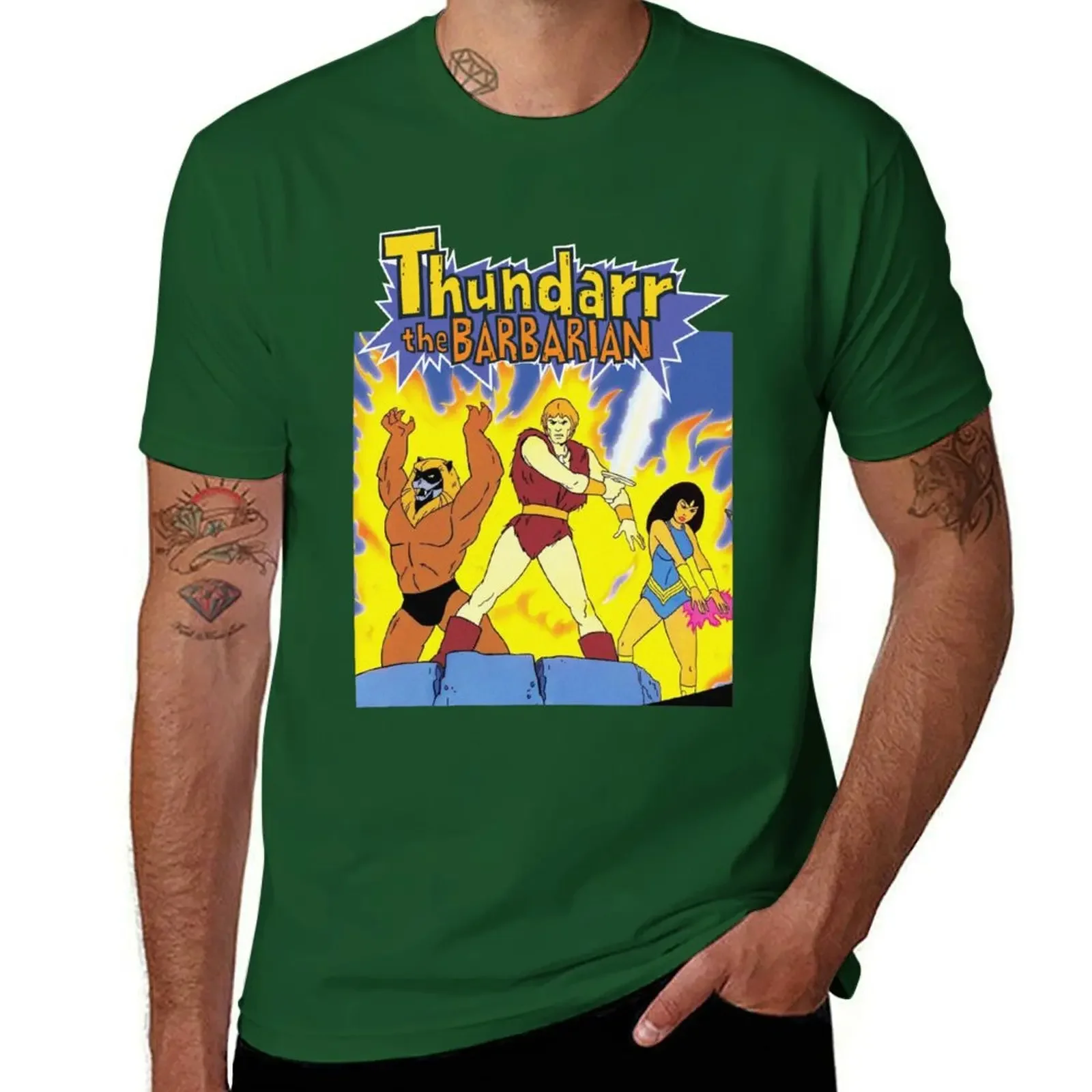 Мужская Винтажная Футболка Thundarr белая футболка Варвара индивидуальный дизайн