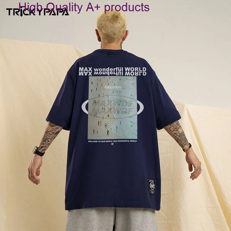 

Spring and Summer Men's New Street Short-sleeved T-shirt Hip-hop Vibe Style Half-sleeved Tee Shirt for Men