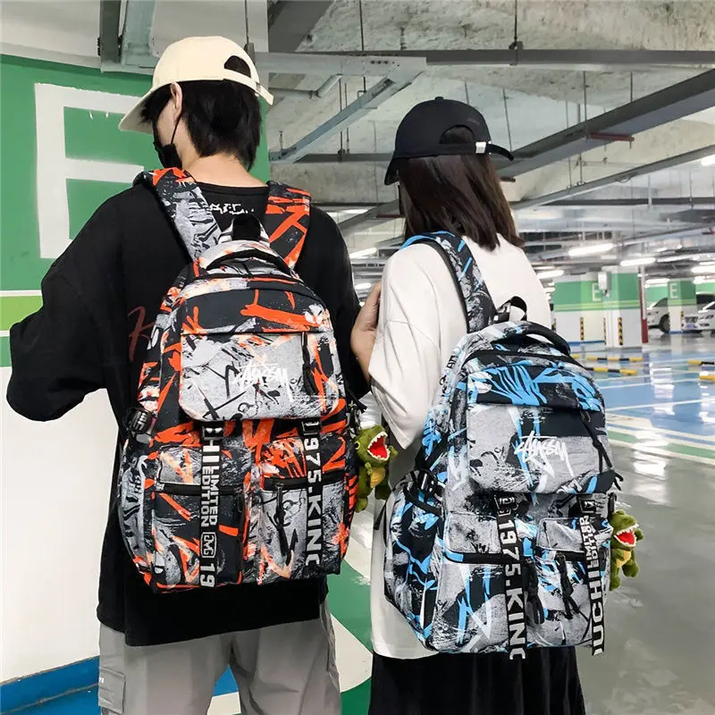 backpack for teenage boys cool schoolbag waterproof lightweight travel Graffiti high-capacity bagpack college bookbag girl