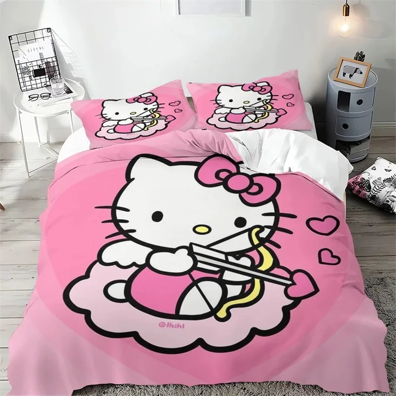 Пододеяльник с мультяшным принтом Sanrio наволочка Hello Kitty детский подарок для