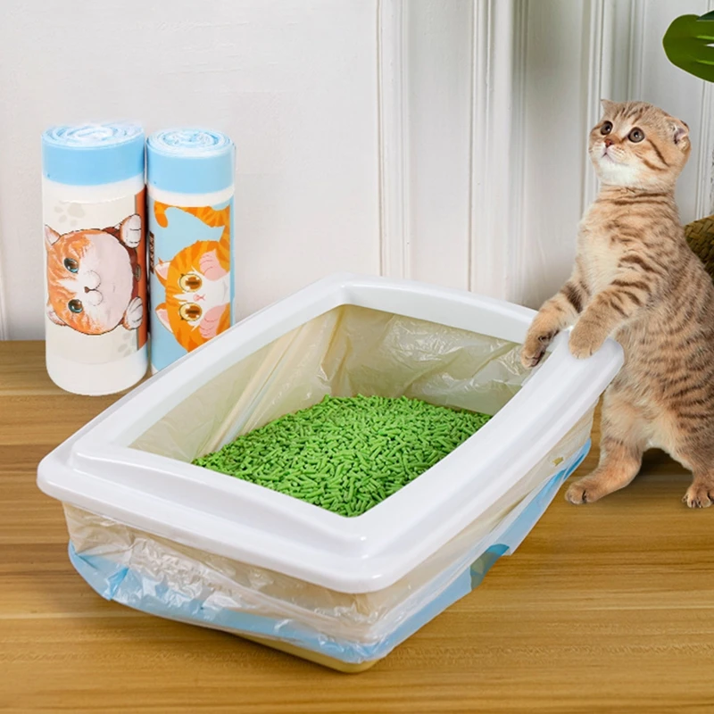 Litter Pan Box Liners Thickened Durable PE Material Medium Extra Large Drawstring Waste Bags for Pets Leak Proof