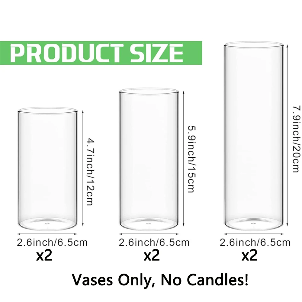 

Прозрачные стеклянные цилиндрические подсвечники