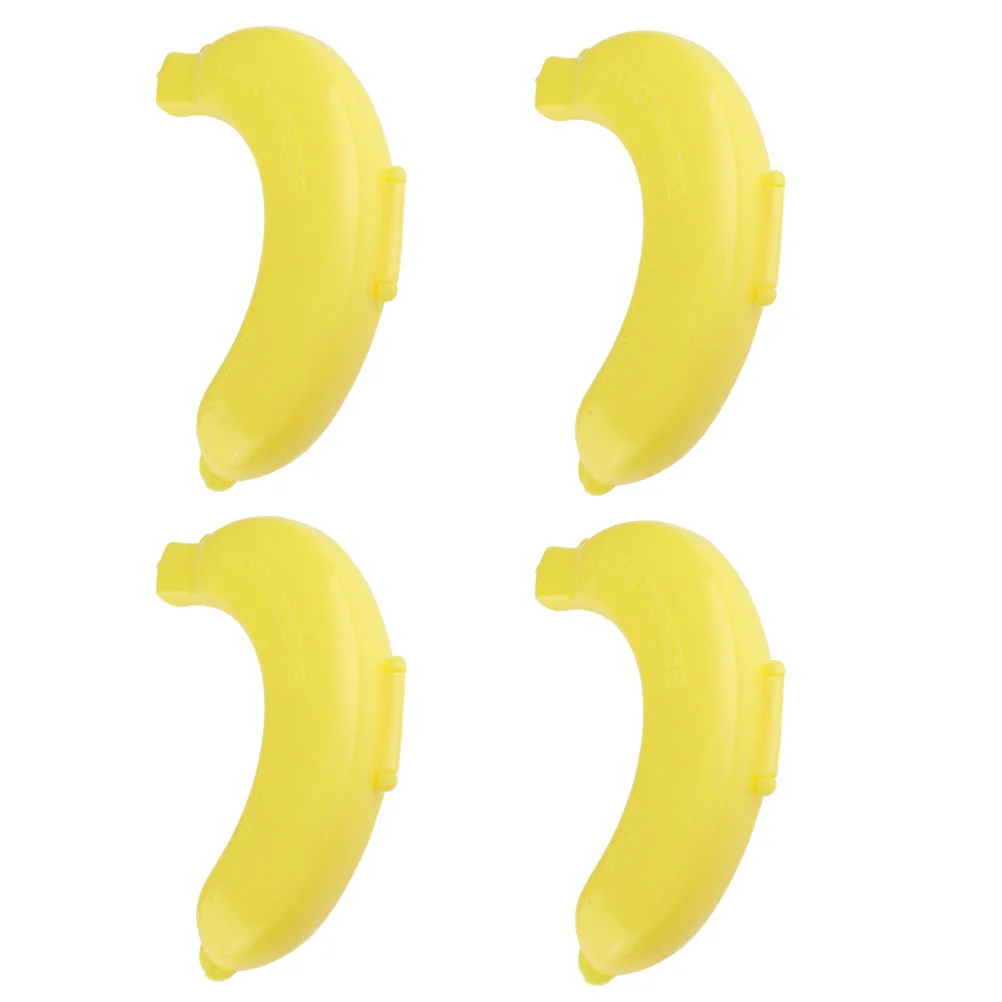 

4 Pcs Retro Refrigerator Banana Protection Box Portable Case Multi-function Protector Container Lovely Plastic Keeper Travel