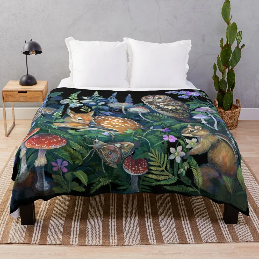 

Enchanted Forest Throw Blanket Dorm Room Essentials Sofa Quilt