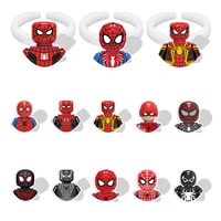 disney ring spider man superhero anime plastic anneau white ring resin acrylic ring party boy handcraft accessories ring gtx451