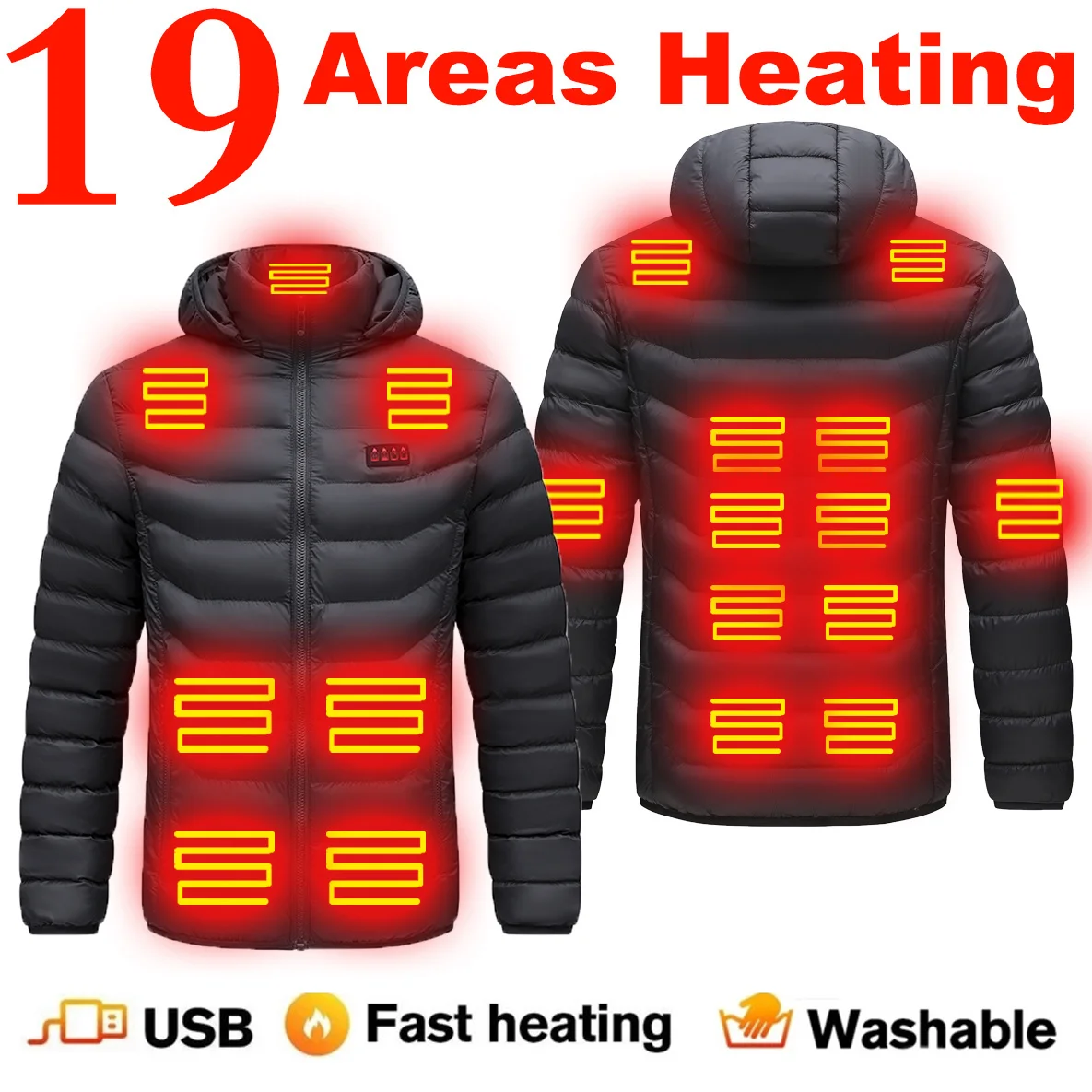 Warm Sprots Thermal Coat Usb Heatable Cotton Down Jacket