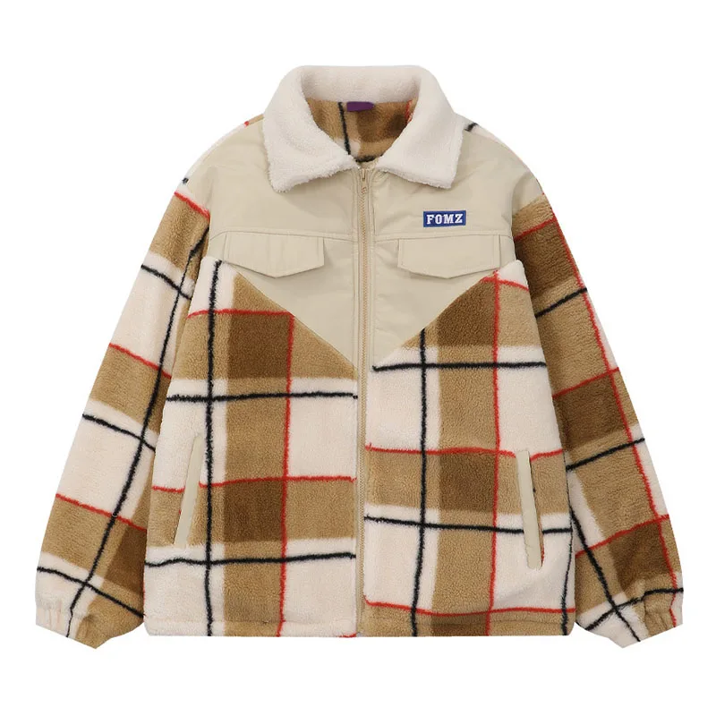 

Oversized Winter Warm Color Block Patchwork Jackets 2022 New Fashion Thermal Outwear Coats For Male Harakuju