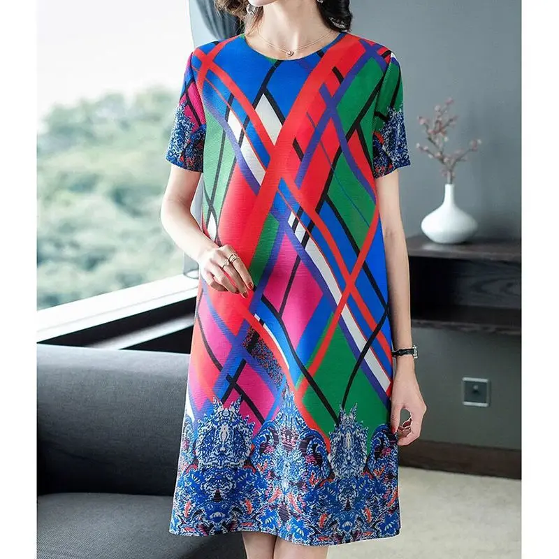 

Western style reduced age pleated dress 2021 spring and summer fashion new women's temperament loose large size dress
