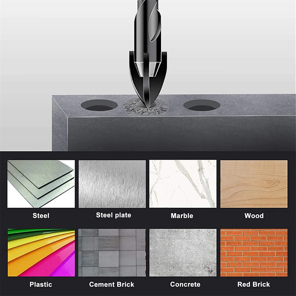 

11PCS/set Hex Tile Glass Drill Bit Alloy Triangle Stone Glass Ceramic Concrete Drill Bit Extension Hole Opener Universal Tool