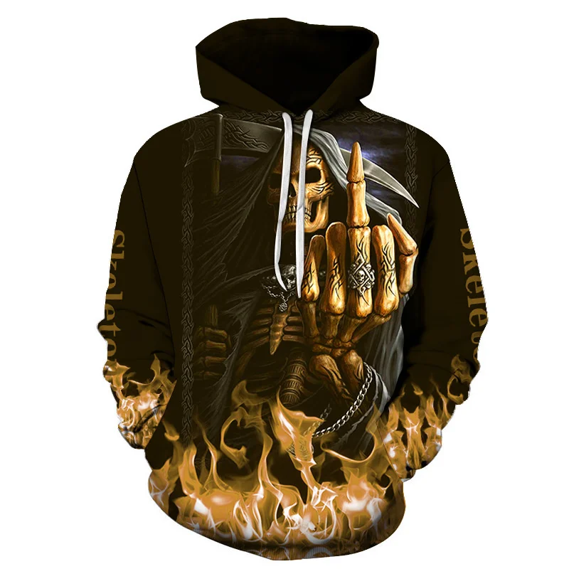 

2022 Men's Hoodies Sweatshirt 3D Print Horror Skull Streetwear Harajuku Pullover Jacket Men Women Tracksuit High Quality Hoodie
