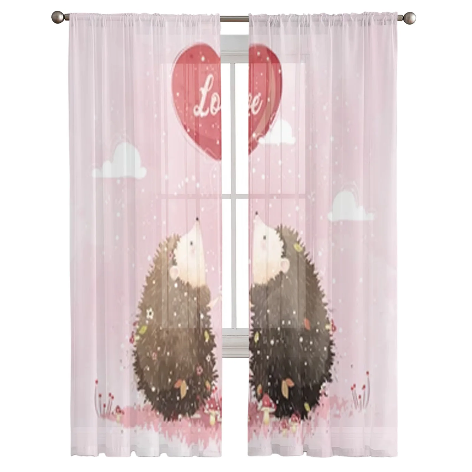 Симпатичные прозрачные шторы с ежиком для спальни занавески из тонкой ткани