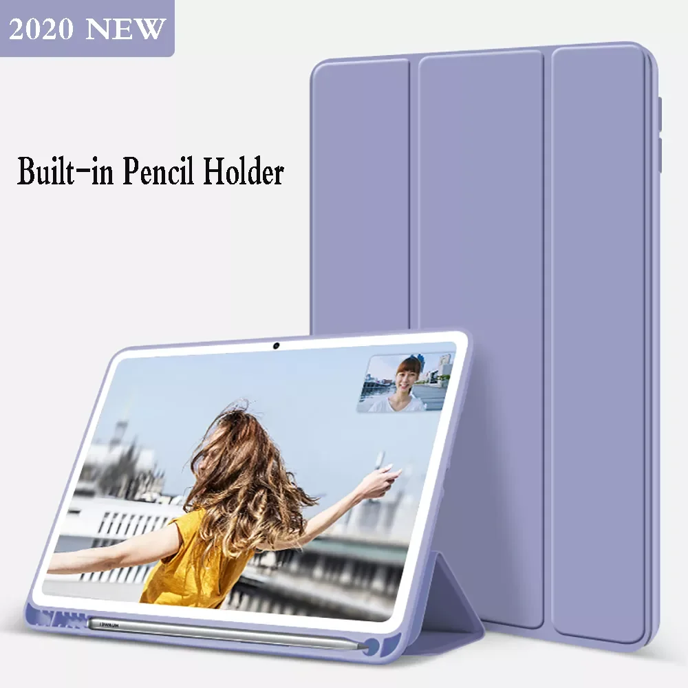 

With Pencil holder new Case for MatePad 10.4 Capa For HuaWei Honor V6 10.4 Silicone Cover Holster Smart Sleep 2020 case Funda