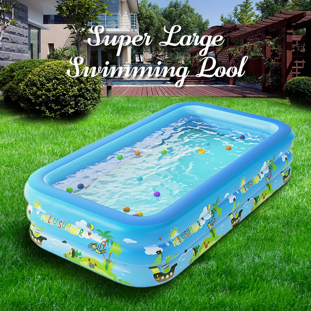 

130cm 150cm 180cm 3 Layer Inflatable Swimming Pool Summer Outdoor Thickened Family Kids Children Big Inflatable Pool
