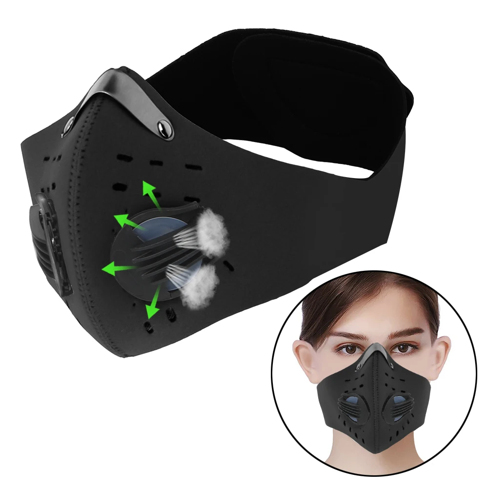 1 шт., защитная маска с фильтром и активированным углем | AliExpress