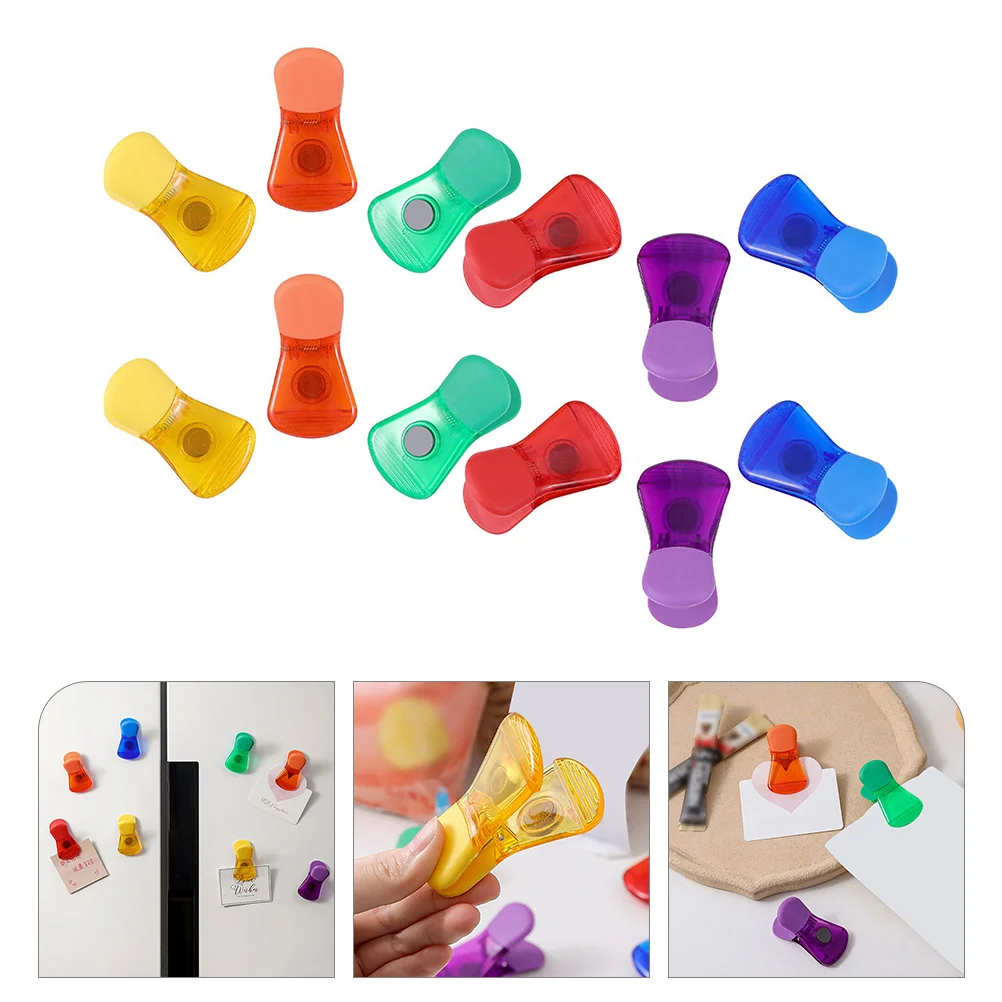 

12 Pcs Magnetic Clip Fridge Food Bag Clamps Sealing Snack Clips Refrigerator Decal Abs Baby Chip