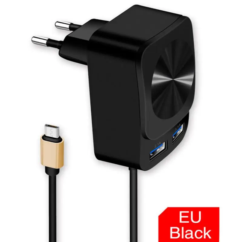 

New Mini Charger Fast Charging Led Mobile Phone Charger For Iphone Samsung Charger Pc Material Dual Usb 2.4a/1a Adapter