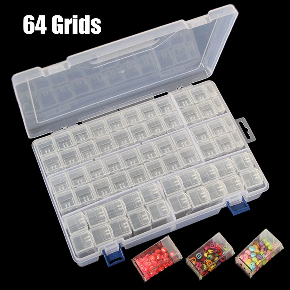 

64 бутылки, банка, квадратная коробка для хранения алмазной живописи, аксессуары для алмазной живописи, органайзер для хранения мозаики