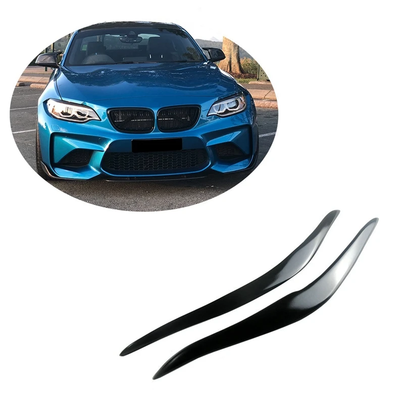 

Glossy Black Headlights Eyebrow Eyelid Sticker For-BMW F87 M2 F22 F23 220I 228I M235I M Sport Coupe 2 Door 2014-2019