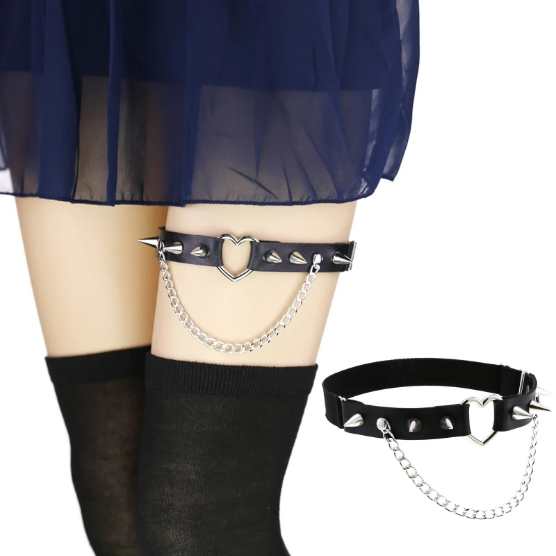 

Sexy PU Leather Garter Belt Women Punk Gothic Thigh Garter Leg Chain Harajuku 37JB