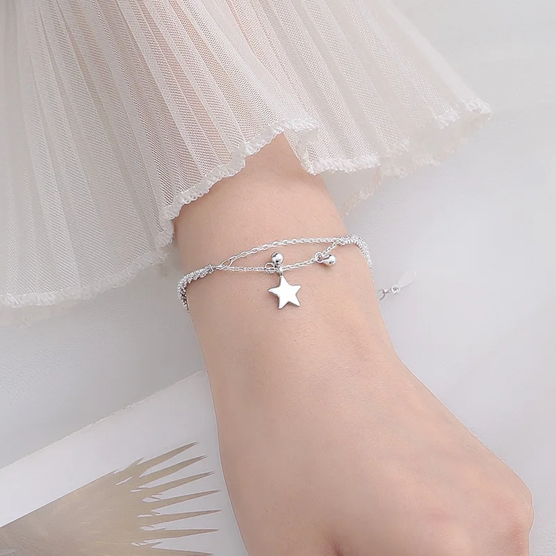 

Simple Cute Star Pendant Adjustable Chain Bracelet Trendy Exquisite Shiny Bead Bracelet Women Jewelry Lovers Gift