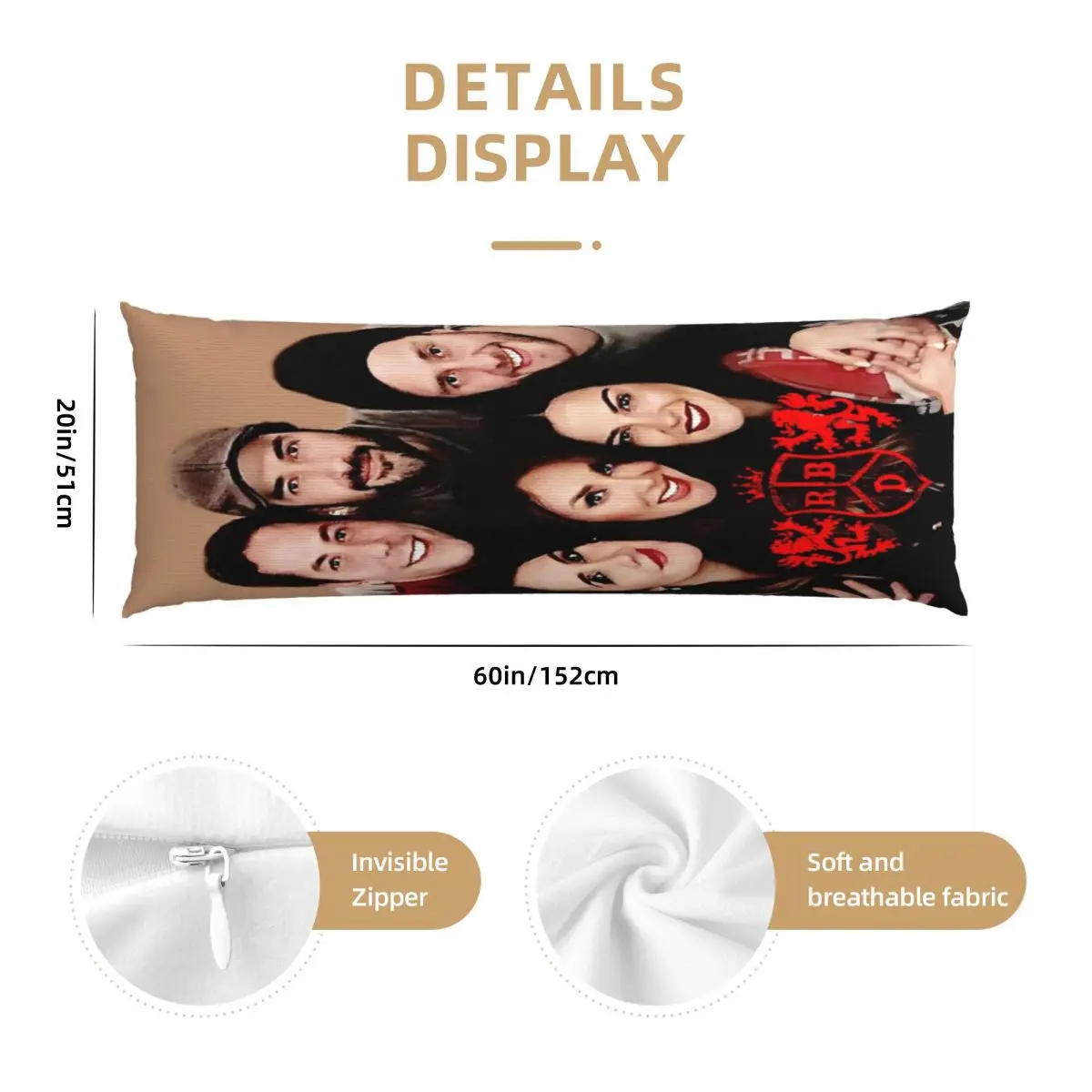 Наволочка для подушки Rbd Studio с красным логотипом (9) 20x60 дюймов