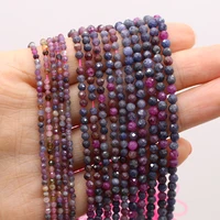 234mm natural sapphire ruby crystal stone beads charms small round loose spacer beads for jewelry making diy bracelet necklace