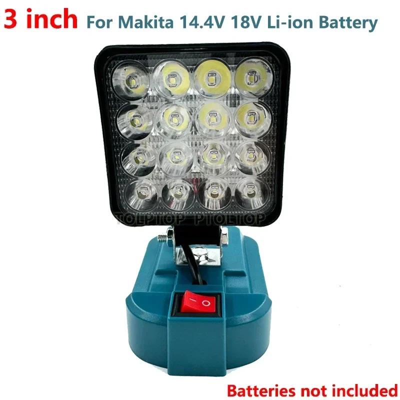 

Для Makita/DeWalt/Milwaukee18V литий-ионный аккумулятор 3-дюймовый светодиодный рабочий свет фонарики фонарик дорожные фонари аварийное освещение лампа для кемпинга