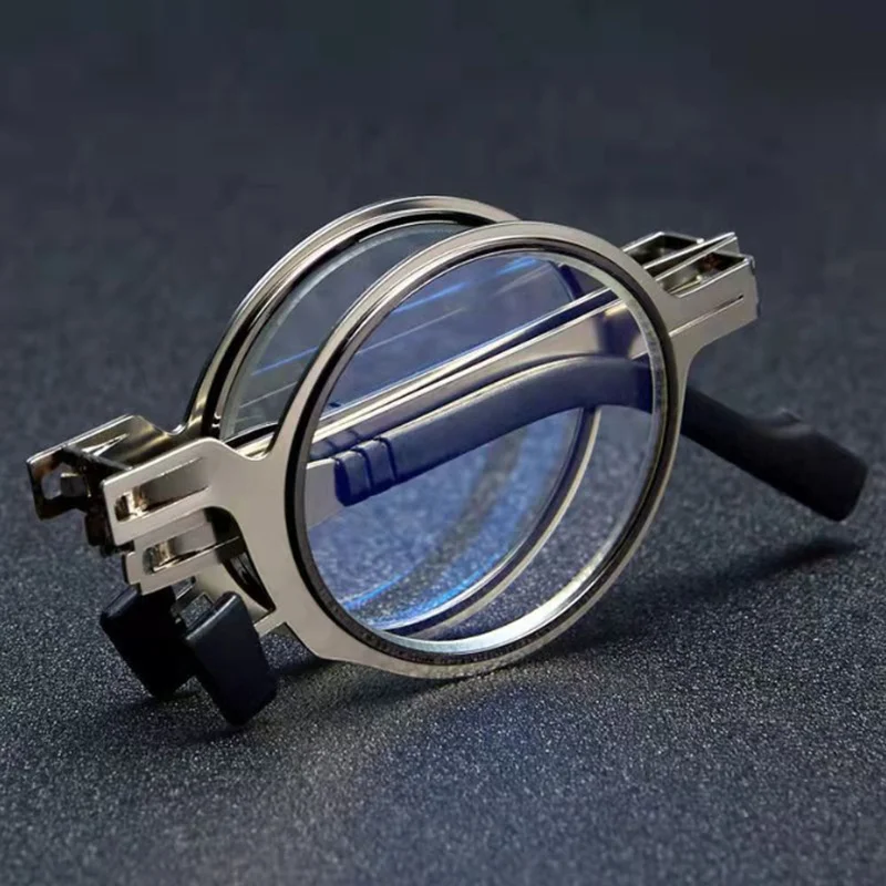 

Folding Screwless Reading Glasses Men Women Metal Frame Foldable Presbyopia Hyperopia Glasses with Case Diopter Eyewear +1 To 4