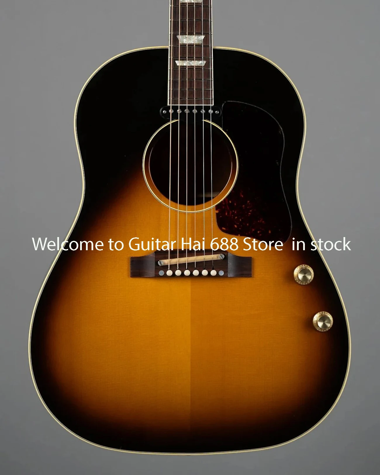 Фото Гитара Custom Shop J-160 E 1996 - Vintage Sunburst, акустическая, винтажная, с эффектом солнечных бликов. # 5462899 №4
