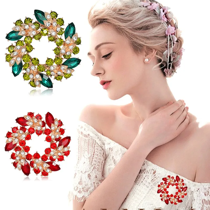

Fashion Rhinestone Crystal Zinnias Brooch Ladies Scarf Clothes Jacket Accessories Temperament Retro Floral Pins Accessories