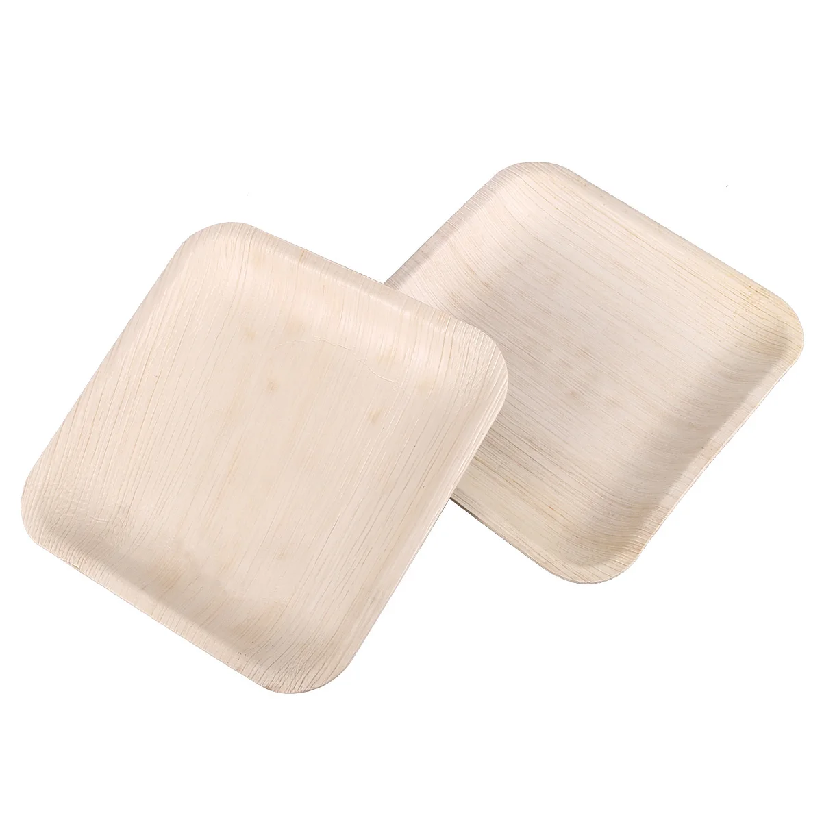 

10Pcs 8Inch Leaf Plates Square Biodegradable Dinning Plates Appetizer Cake Dish Fruit Party Tray Serving Platters for Birthday