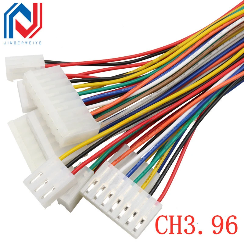 

5Pcs/lot CH3.96mm 2/3/4/5/6/7/8/9/10 Pin 3.96mm Female Housing Plug Connector with Wire 22AWG 20cm Single Head Tinned Cable