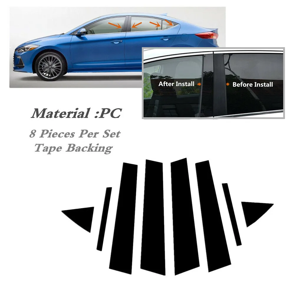 8 шт. автомобильные наклейки на стойки для HYUNDAI Elantra Sedan 2017 2018 | Автомобили и