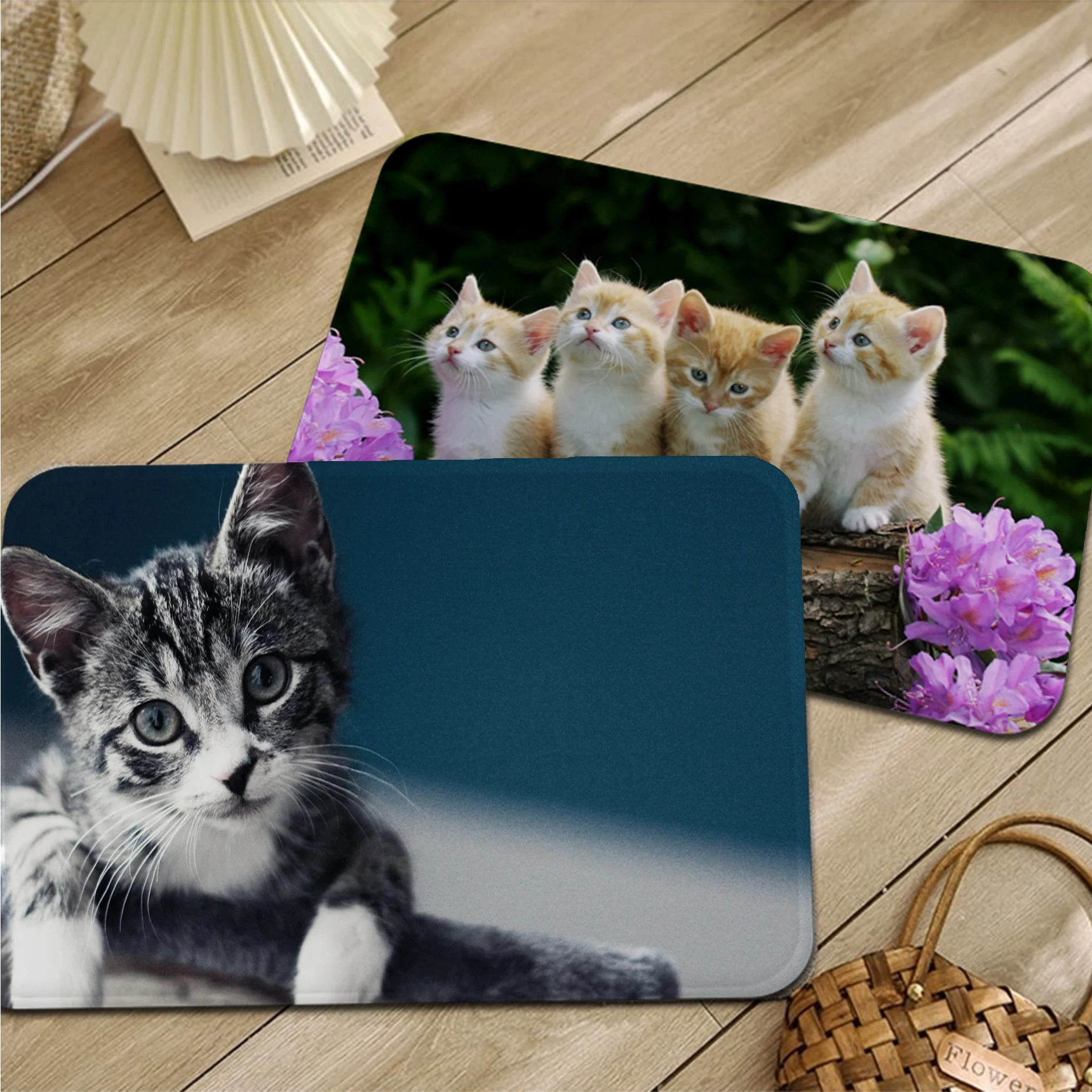 

Cute Cat Animals Room Mats Rectangle Anti-slip Home Soft Badmat Front Door Indoor Outdoor Mat Welcome Doormat