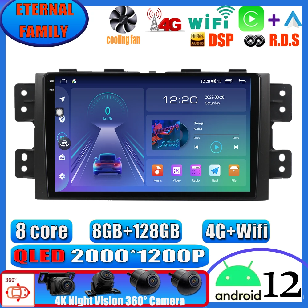 

8+128G Android 12 Car Radio Video Player For Kia Borrego Mohave 2008 - 2012 Auto BT Multimedia GPS DSP Stereo No 2din DVD HU