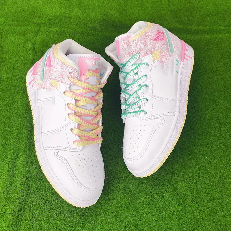 Flat Ice Cream Shoelaces No Tie Shoelace Colorful Print Gradient Shoe Laces For Sneakers Classic Polyester Shoelaces For Unisex