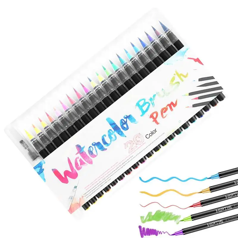 

Watercolor Brush Pens Set 201 Artist Fine Brush Tip Colored Pens Script Paintbrush For Calligraphy DIY Coloring Graffiti