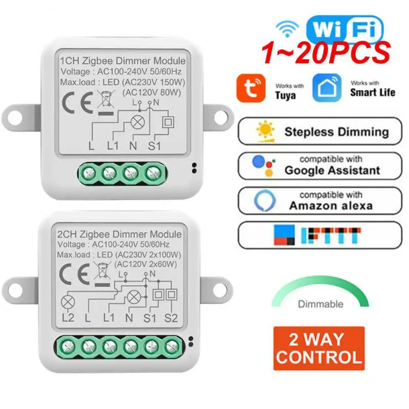 

1 ~ 20 шт. Himojo Tuya Wifi Zigbee беспроводной модуль комплект мини Диммер прерыватель пульт дистанционного управления Электрический автоматический смарт-выключатель