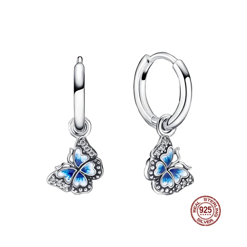 hot sale 925 sterling silver pendientes sparkling heart hoop earrings for women fit original brand earrings fine jewelry free global shipping