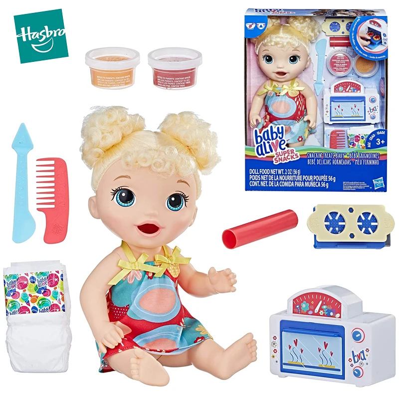 

23cm Hasbro Baby Alive Snackin' Treats Baby Doll Bebe Reborn Dolls Naughty Baby Cook Feed Pee Color Clay Toys for Children Gifts