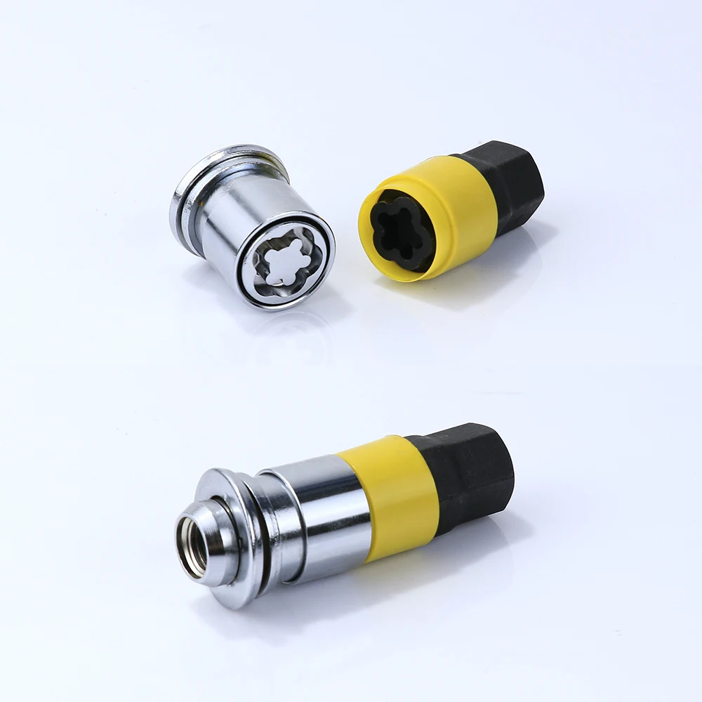 Серебряные 4 шт. гайки + 2 ключа стальные противоугонные защитные для обода колеса