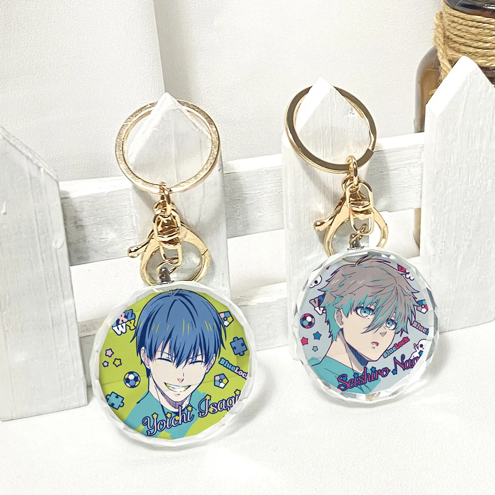 

Anime BLUE LOCK Transparent Crystal Keychain Cosplay Acrylic Figure Keyring 3483 Kids Collection Toy