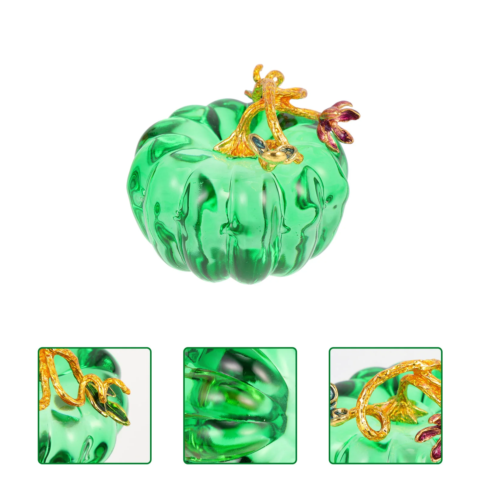 

Pumpkin Glass Pumpkins Decor Ornament Table Harvest Figurine Fall Fake Blown Paperweightcollectible Vegetable Statue Decorative