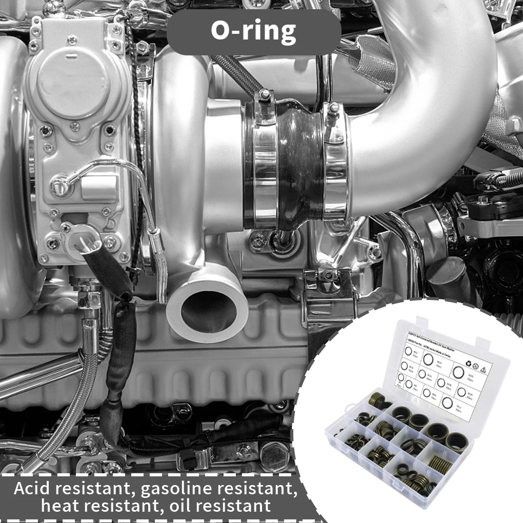 

230 Pieces Rubber O Rings Washer Set Sealing Gasket Portable Car Automotive Vehicle Professional Repairing Maintenance