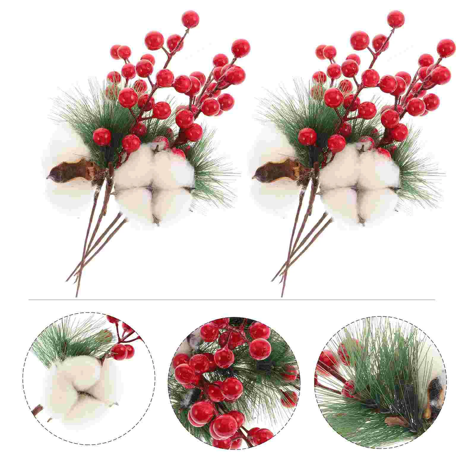 

10pcs Artificial Pine Small Stimulation Decorative Pines Ornaments Berry Pines for Christmas
